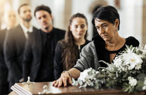 a family member in mourning