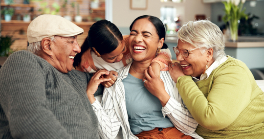 happy multigenerational family